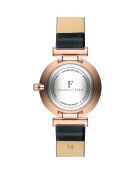 Montre Sophia en Cuir & Diamant noire