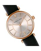 Montre Sophia en Cuir & Diamant noire