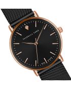 Montre Anna en Acier & Diamant noire