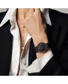 Montre Anna en Acier & Diamant noire