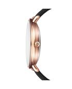 Montre Anna en Acier & Diamant noire