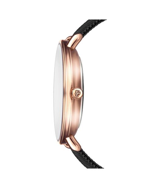 Montre Anna en Acier & Diamant noire