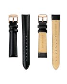 Montre Anna en Cuir & Diamant noire