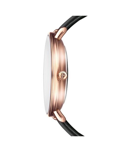 Montre Anna en Cuir & Diamant noire