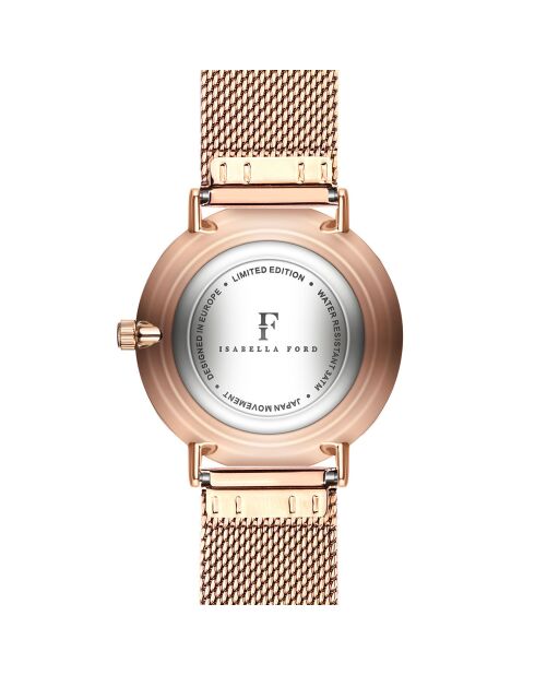 Montre Clémentine en Acier & Diamant rose doré