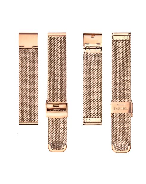 Montre Clémentine en Acier & Diamant rose doré