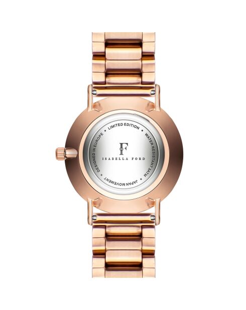 Montre Clémentine en Acier & Diamant rose doré