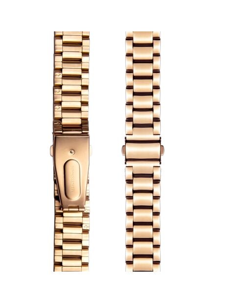Montre Clémentine en Acier & Diamant rose doré
