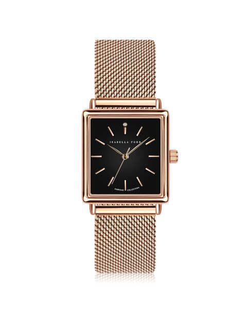 Montre Patricia en Acier & Diamant rose doré