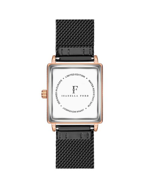 Montre Patricia en Acier & Diamant noire