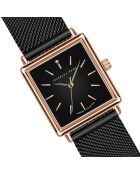 Montre Patricia en Acier & Diamant noire
