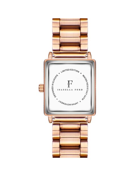 Montre Elisabeth en Acier & Diamant rose doré