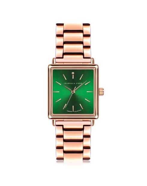 Montre Elisabeth en Acier & Diamant rose doré