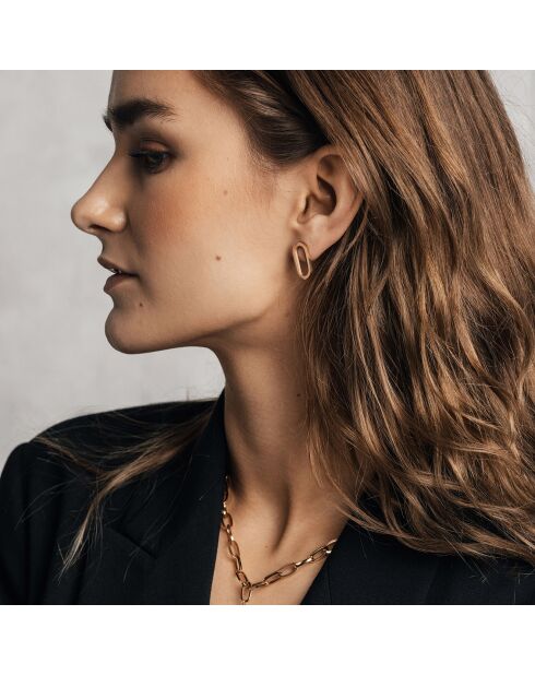 Boucles d'oreilles Emma en Acier rose doré