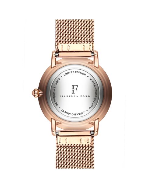 Montre Mathilda en Acier & Diamant rose doré