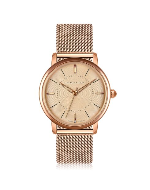 Montre Mathilda en Acier & Diamant rose doré