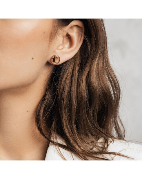 Boucles d'oreilles Claudia en Acier rose doré