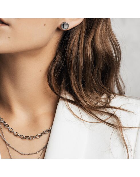 Boucles d'oreilles Claudia en Acier argenté