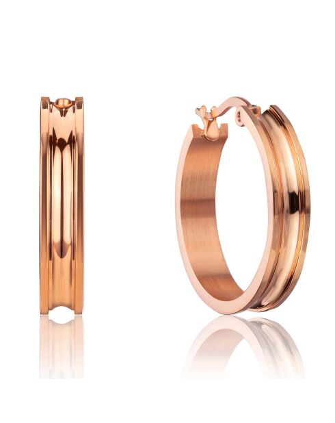 Boucles d'oreilles Harriet en Acier rose doré