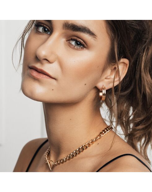 Boucles d'oreilles Harriet en Acier rose doré