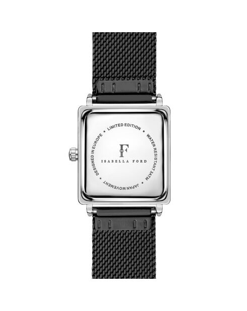 Montre Léa en Acier & Diamants noire