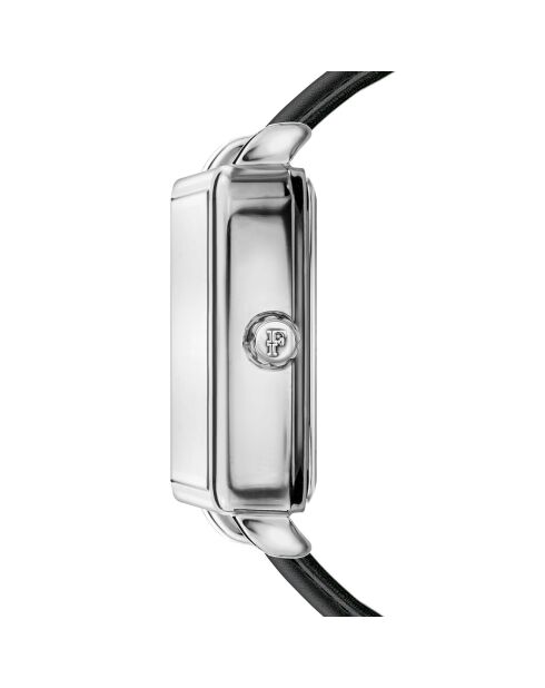Montre Léa en Cuir & Diamants noire