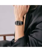 Montre Léa en Cuir & Diamants noire
