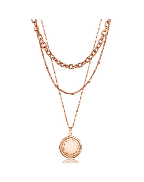 Collier Arielle en Acier rose doré