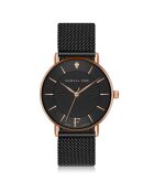  Set Montre Femme 2 Bracelets Naomi en Acier & Diamant rose doré/noir