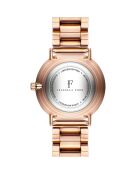 Set Montre Femme 2 Bracelets Naomi en Acier, Cuir & Diamant rose doré/noir