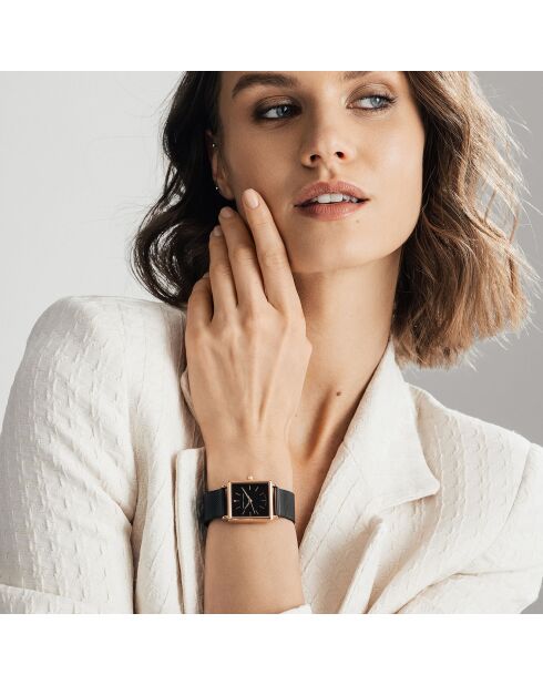Montre Patricia en Acier & Diamant noire