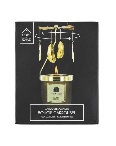 Bougie parfumée Carrousel noir/doré - 7x8x7 cm