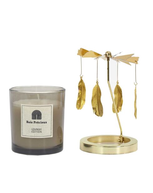 Bougie parfumée Carrousel noir/doré - 7x8x7 cm