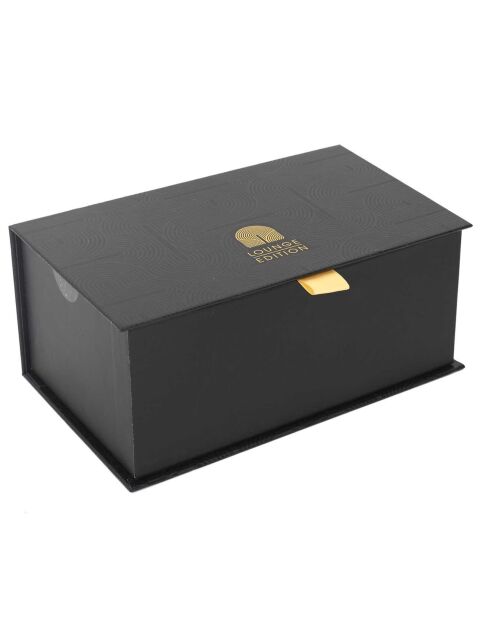 Coffret 2 bougies parfumées Lounge noir/doré - 7x8x7 cm