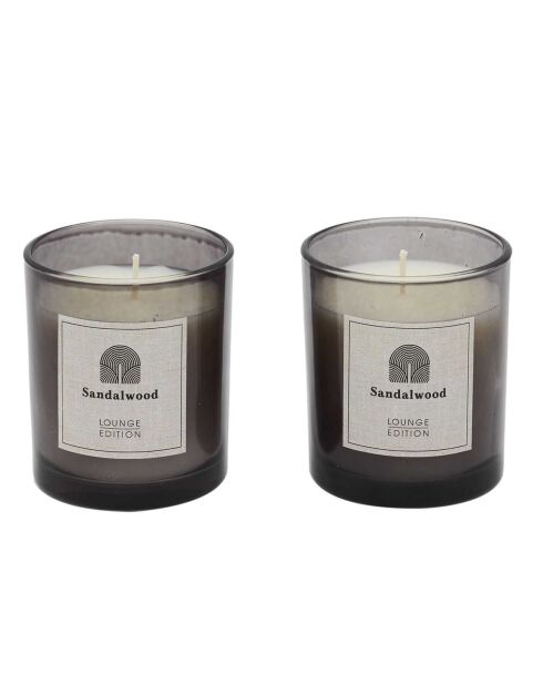 Coffret 2 bougies parfumées Lounge noir/doré - 7x8x7 cm