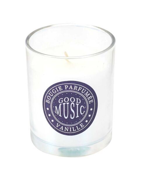 Bougie parfumée & 54 cartes Quizz musique bleu/violet