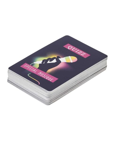 Bougie parfumée & 54 cartes Quizz musique bleu/violet