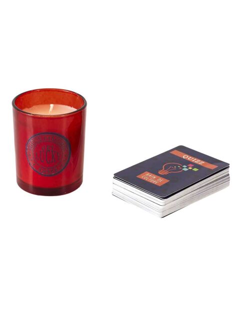 Geurkaars en meerkleurige Quiz Culture-kaart