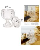 2 Bombonnières ronde sur pieds transparentes - D.8 cm