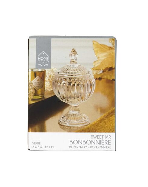 2 Bombonnières ronde sur pieds transparentes - D.8 cm