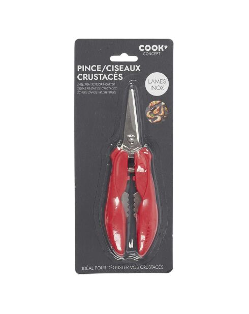 Forbici a clip per crostacei rosse - 17,8x2x5,5 cm