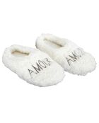 Ballerines Sherpa blanche - 13.5x30x7 cm