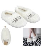 Ballerines Sherpa blanche - 13.5x30x7 cm