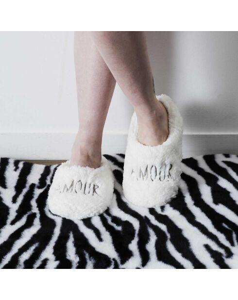 Ballerines Sherpa blanche - 13.5x30x7 cm