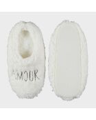 Ballerines Sherpa blanche - 13.5x30x7 cm