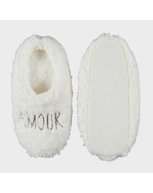 Ballerines Sherpa blanche - 13.5x30x7 cm