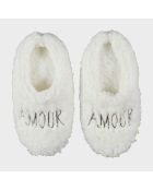 Ballerines Sherpa blanche - 13.5x30x7 cm