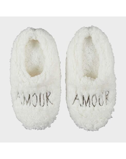 Ballerines Sherpa blanche - 13.5x30x7 cm