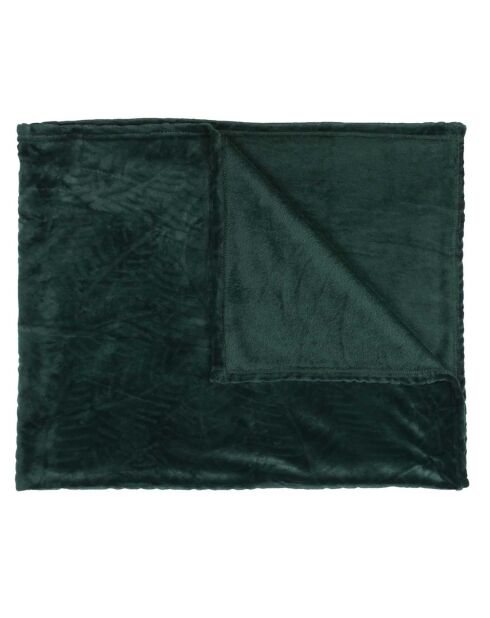 Plaid flanelle embossé vert sapin - 120x150 cm