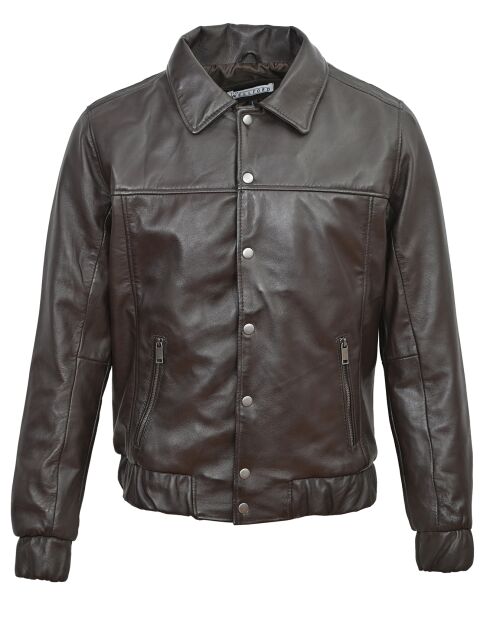 Veste en Cuir Yan marron